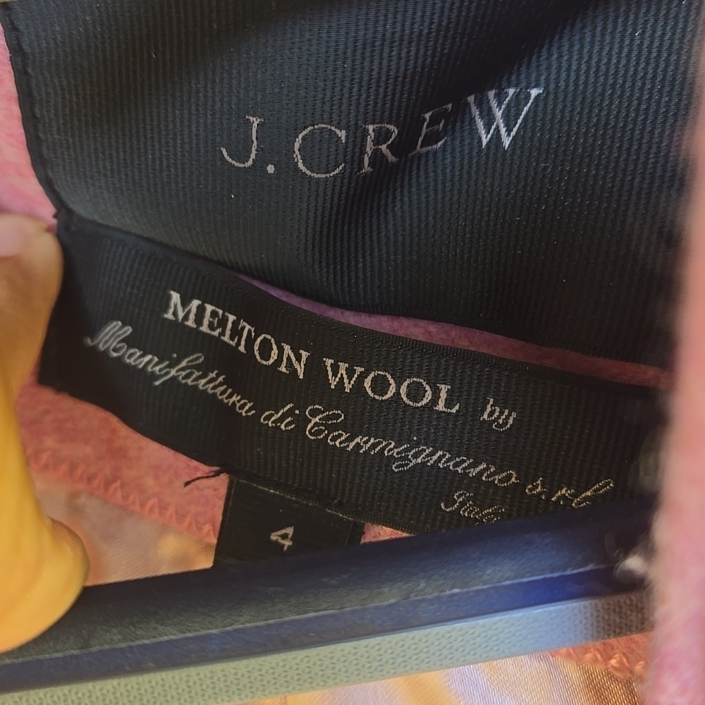 J. Crew Melton Wool Pink Coat Size 4 - Picture 6 of 7